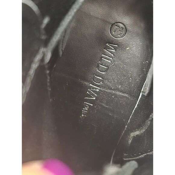 Wild Diva Black Patent Chunky Platform Lace-Up Boots Size 7.5 β Goth Vibes - Picture 11 of 11